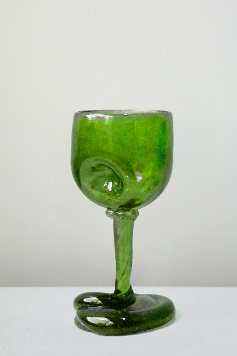 Thaw - Set of 4 Recycled Wine Glass in Acid Green Leaf Green Magenta Pink