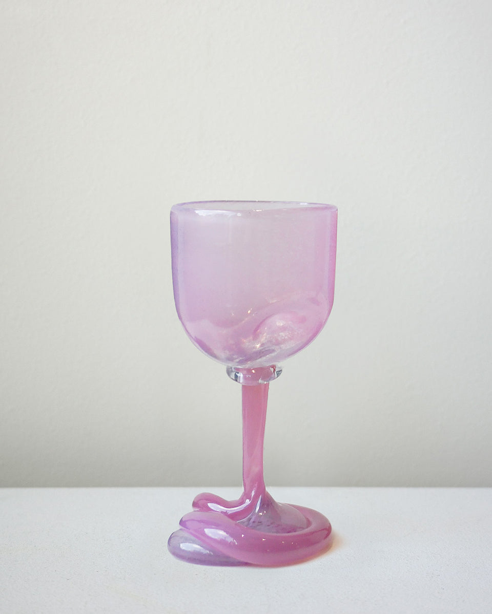 Thaw - Recycled Wine Glass in Pink