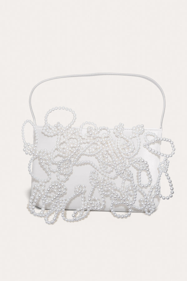 The Pearly Pearl - Pearl and White Recycled Leather Handbag