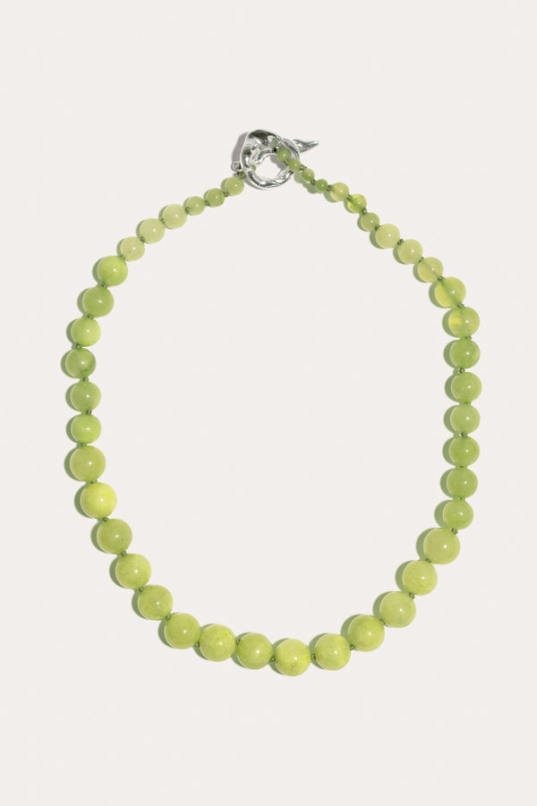 Lime Cordial - Green Calcite and Recycled Silver Necklace