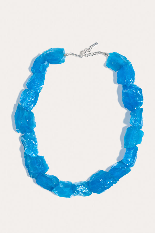 The Iceberg's Other Half - Blue Resin and Recycled Silver Necklace