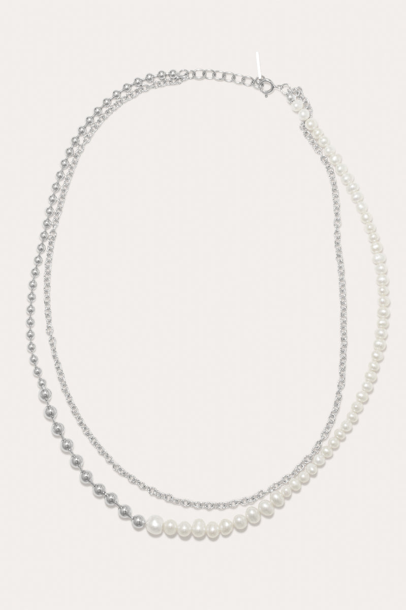 Forgotten Seas - Pearl and Rhodium Plated Necklace