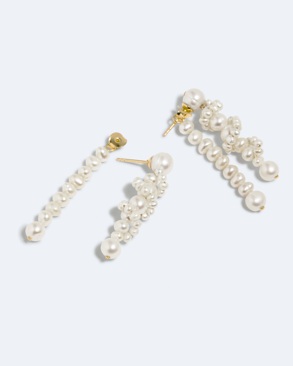 The Soft Light of the Sun - Pearl and Recycled Gold Vermeil Earrings
