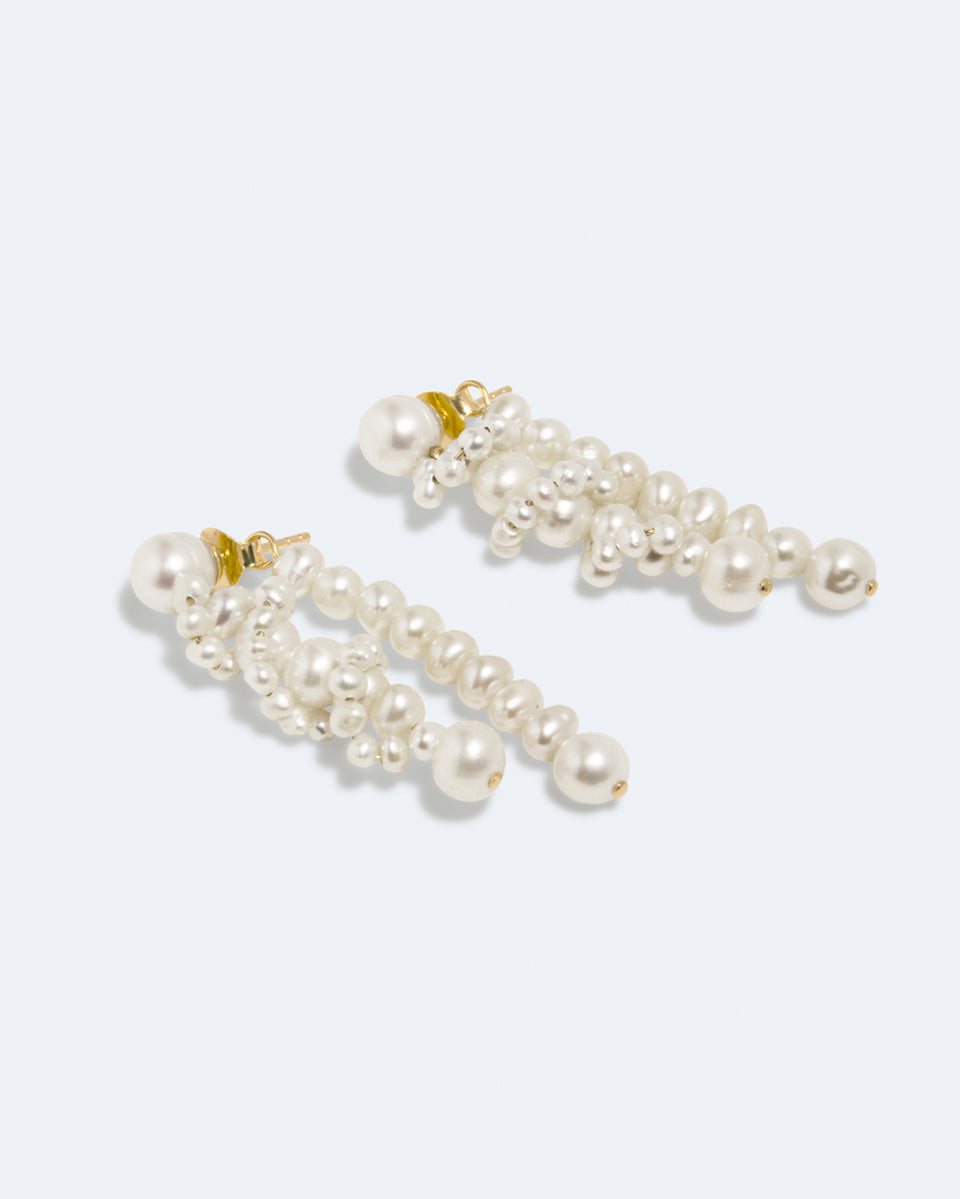The Soft Light of the Sun - Pearl and Recycled Gold Vermeil Earrings