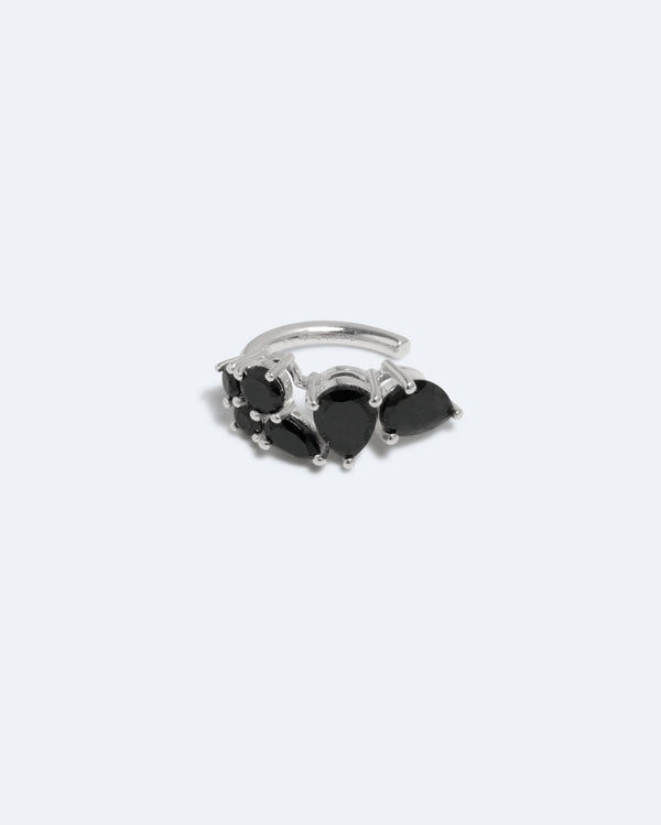 Little by Little - Black Zirconia and Recycled Silver Ear Cuff