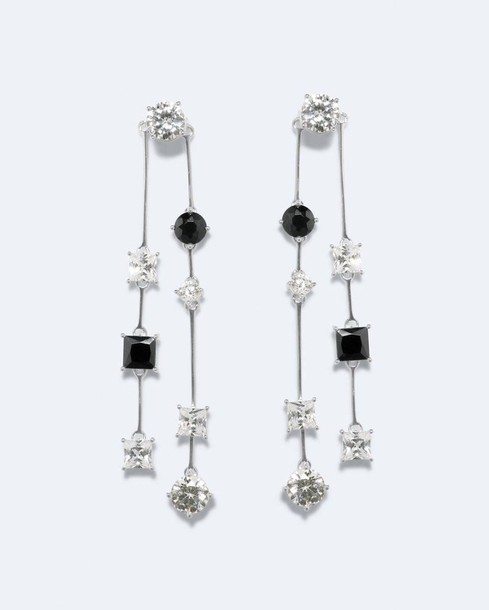 Kepler - Zirconia and Silver Plated Earrings