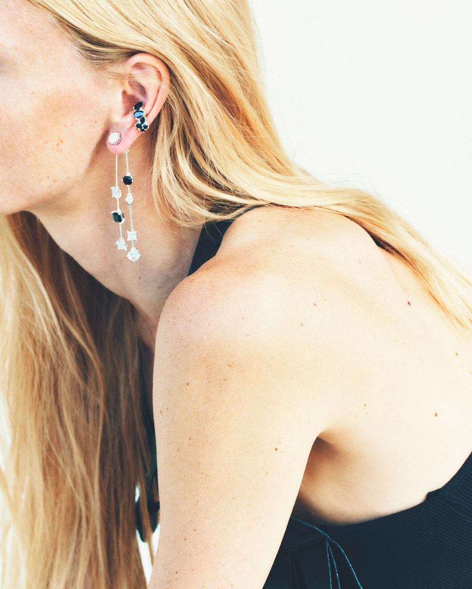 Kepler - Zirconia and Silver Plated Earrings