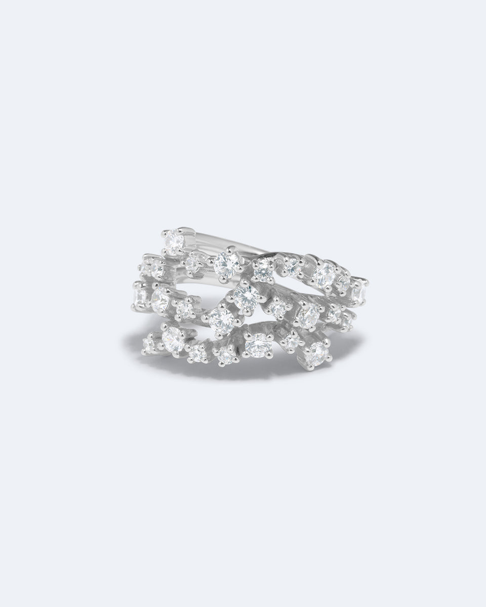 Dropping Light - 14 Carat White Gold and Diamond Ring