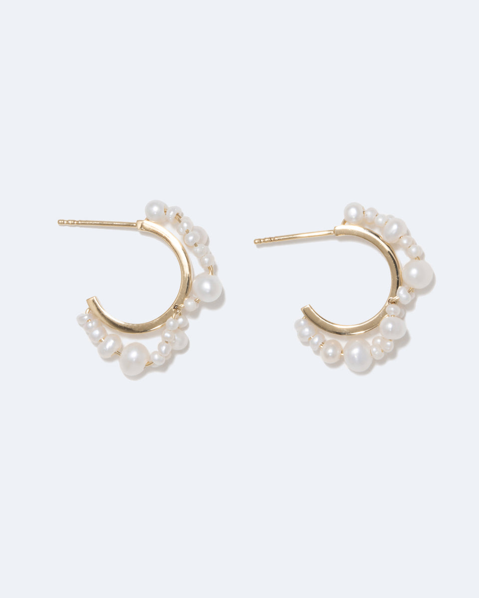 Stratus - Pearl and Recycled Gold Vermeil Earrings