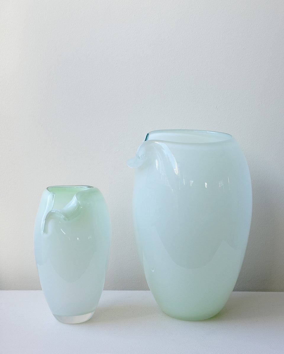 B143 - Recycled Glass Medium Vase in Mint Green