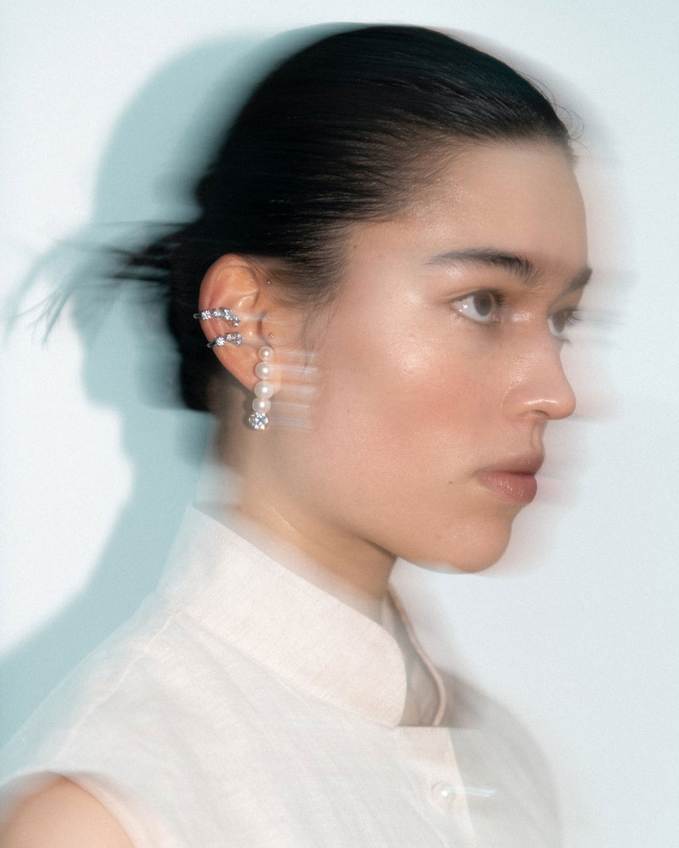 Horizons II - Zirconia and Sterling Silver Ear Cuff