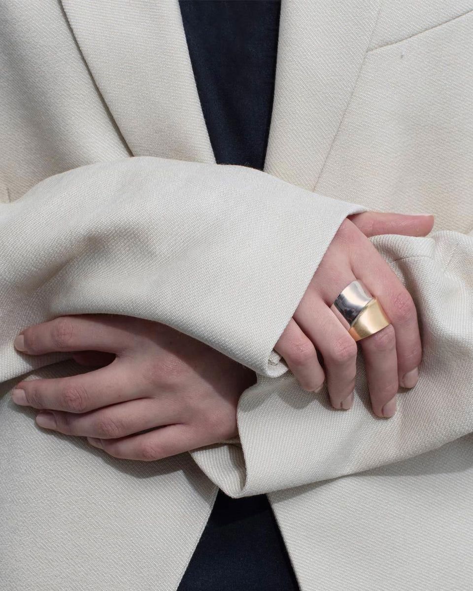 Ribbon - Recycled Silver and Gold Vermeil Ring
