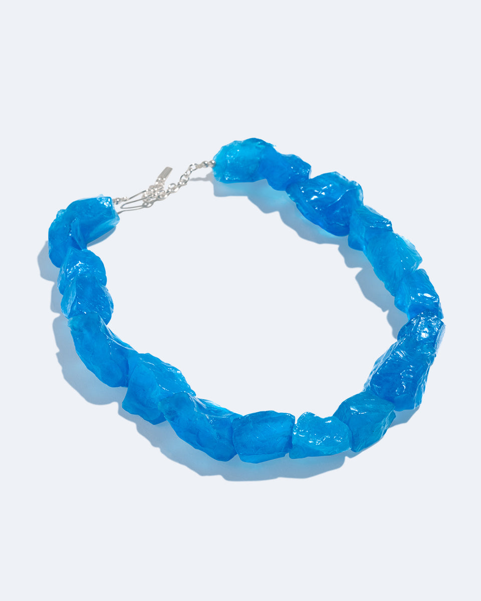 The Iceberg's Other Half - Blue Resin and Recycled Silver Necklace