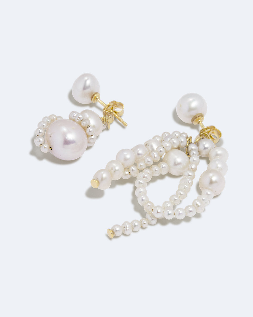 A Slow Sunday in Somerset - Pearl and Recycled Gold Vermeil Earrings