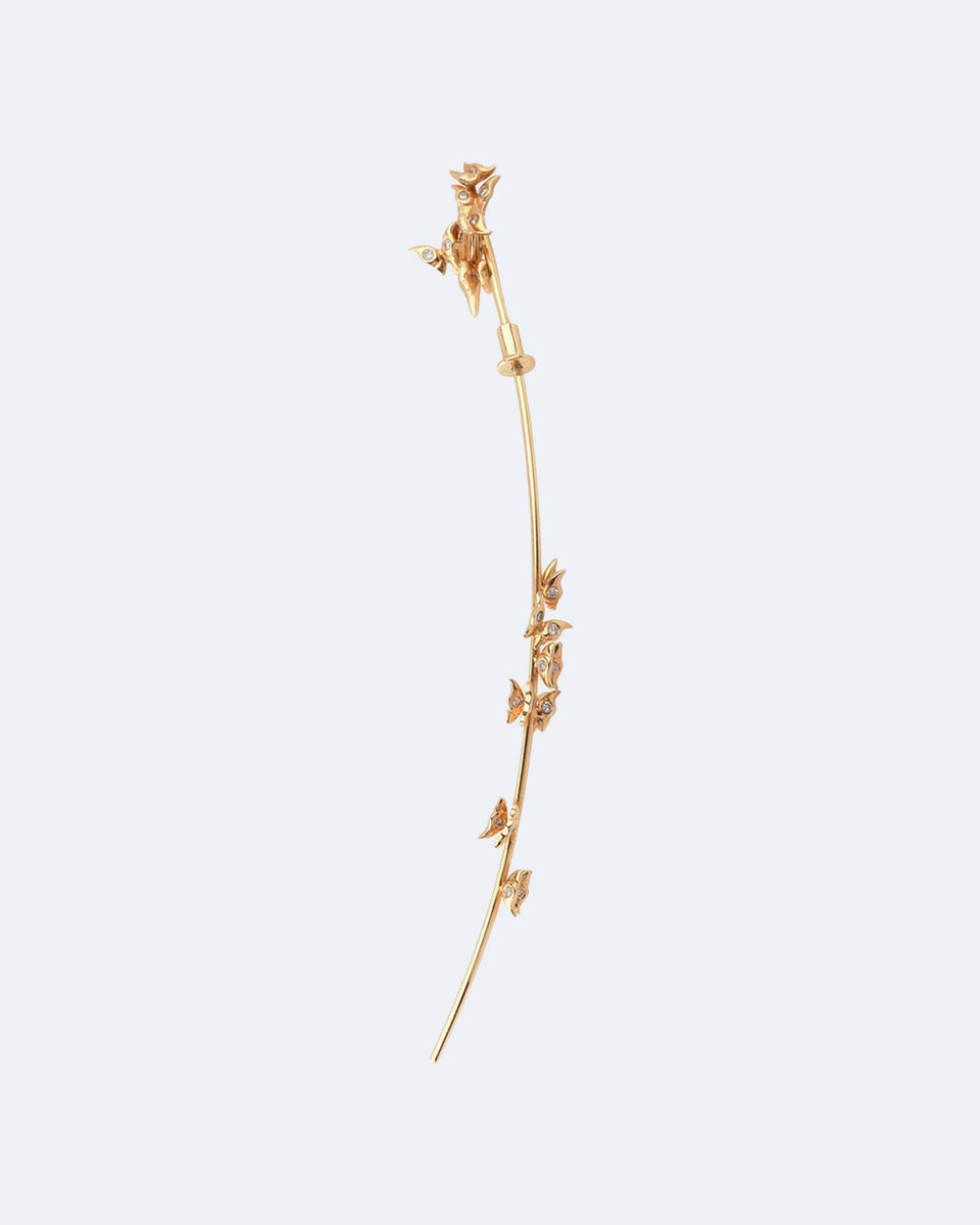 A Flight of Butterflies - 18 Carat Yellow Gold and Diamond Earring