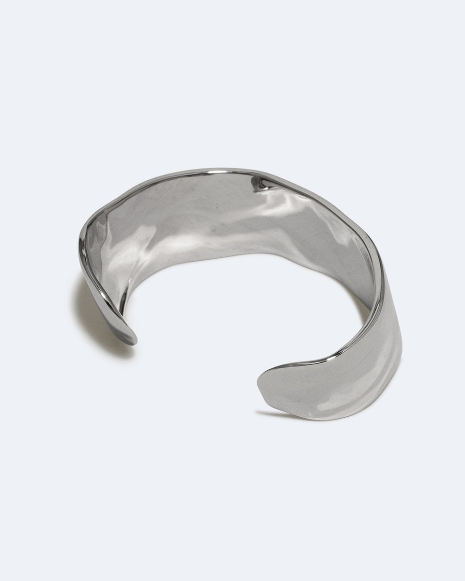 Something of Vast Importance is Being Communicated Just Out of Earshot - Rhodium Plated Cuff