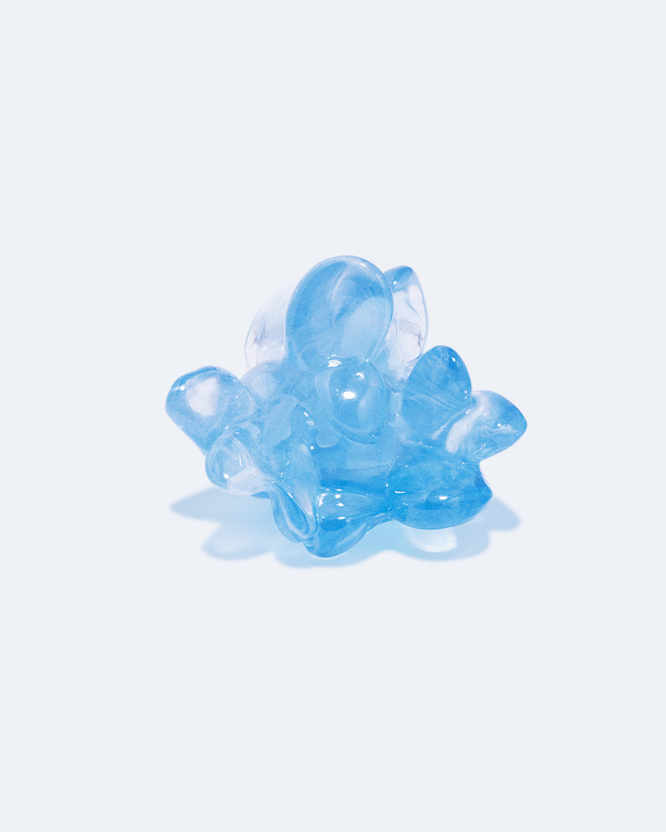 Floe - Blue Resin and Recycled Silver Ring
