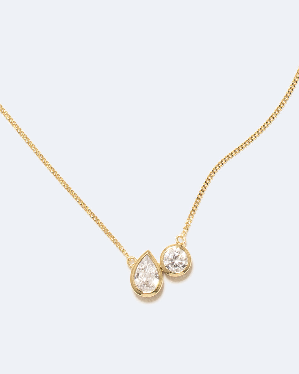 Like Peas in a Pod - Zirconia and Recycled Gold Vermeil Pendant