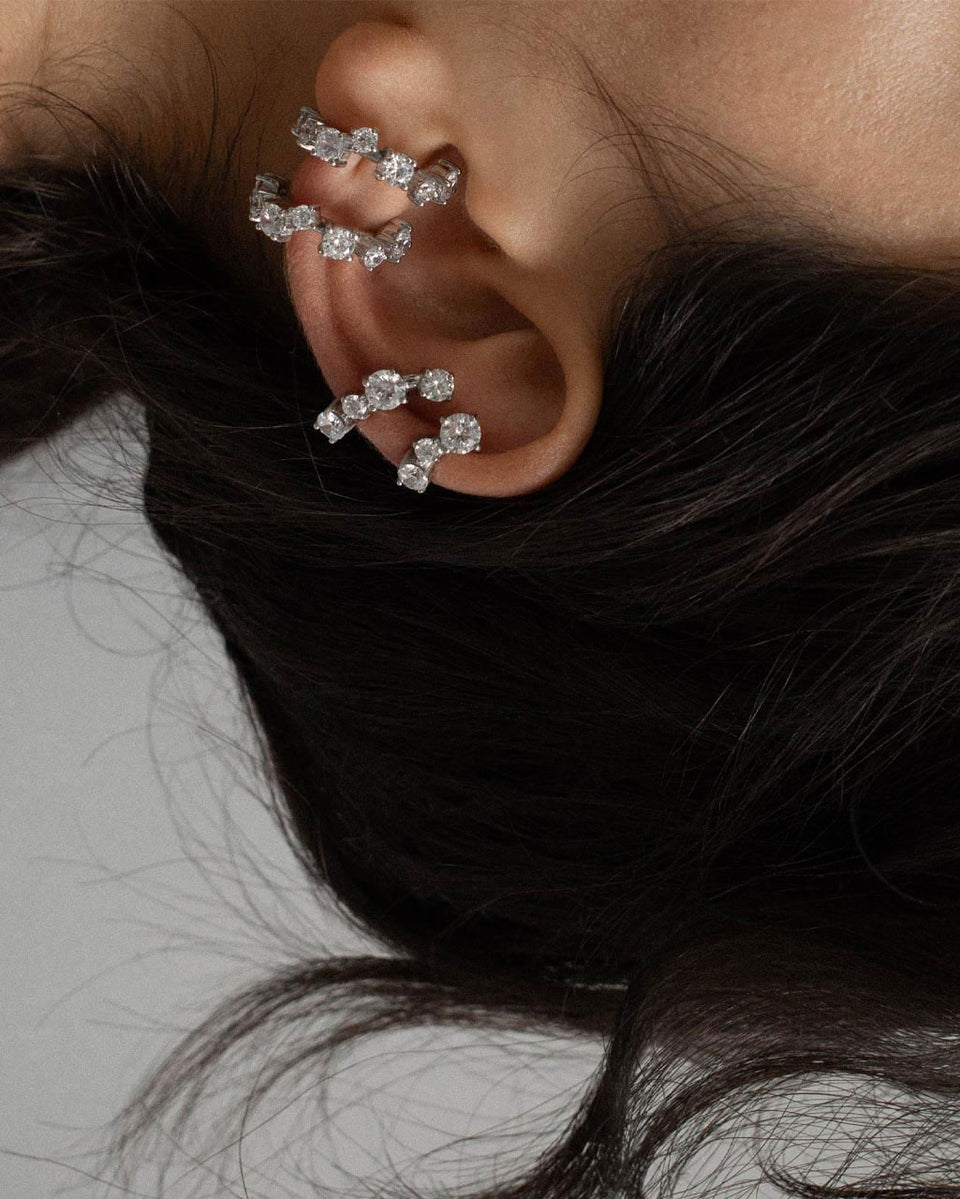 Horizons II - Zirconia and Sterling Silver Ear Cuff