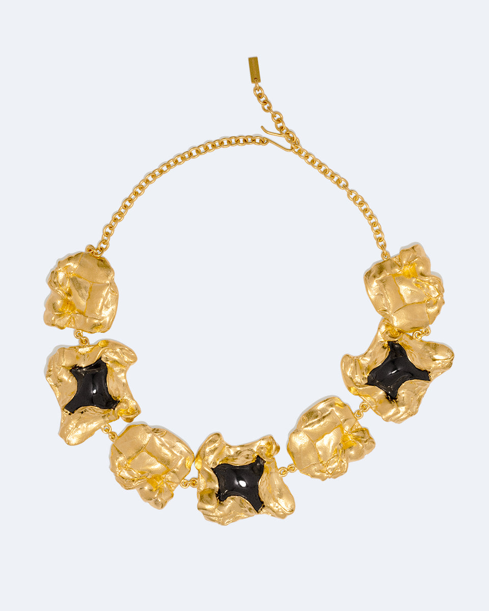 Galileo - Black Resin and Gold Plated Necklace