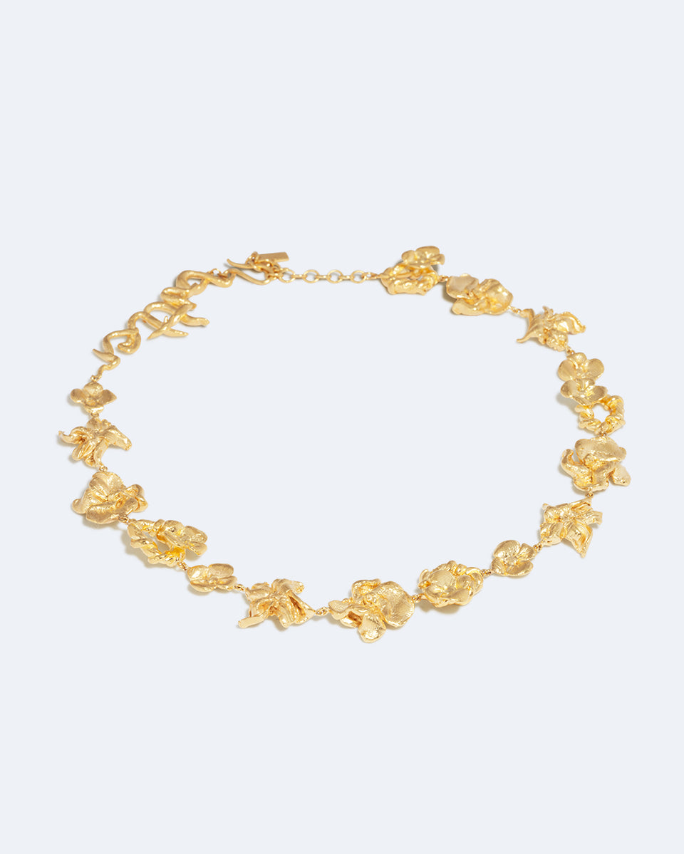Time Passes Into Tributaries - Gold Plated Necklace