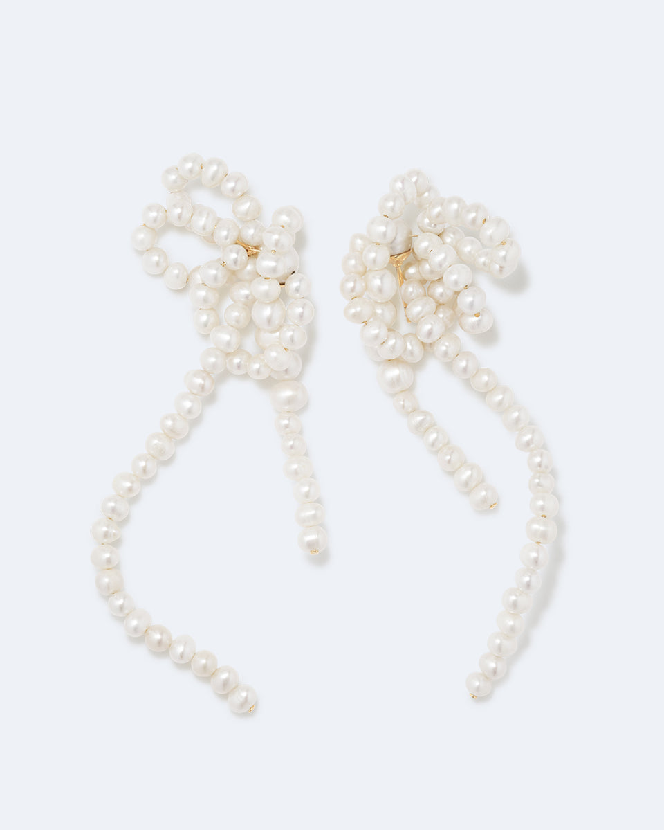 Time’s Frequency - Pearl and Recycled Gold Vermeil Earrings