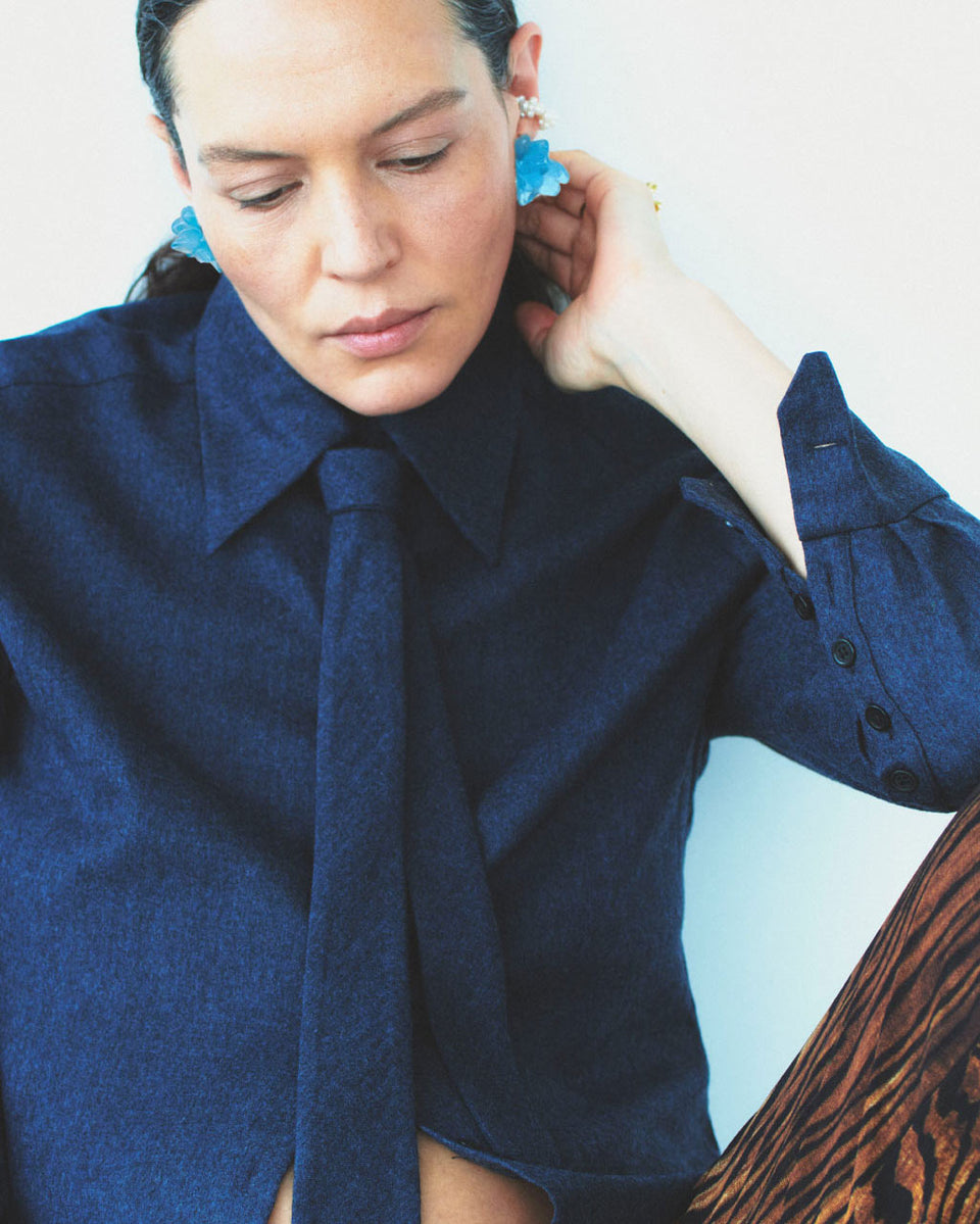 Floe - Blue Resin and Recycled Silver Earrings