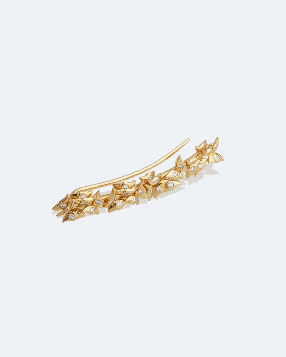 Dystopian Butterflies - 18 Carat Yellow Gold and Diamond Ear Climber