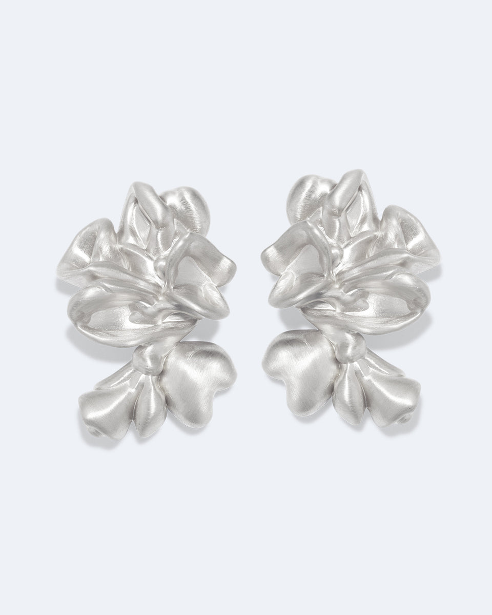 Oversized Splotch - Recycled Silver Earrings