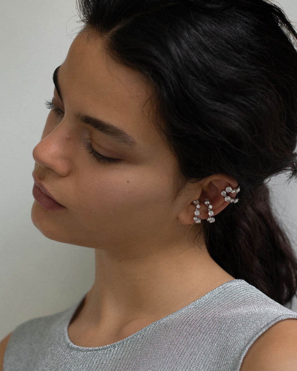 Horizons II - Zirconia and Sterling Silver Ear Cuff