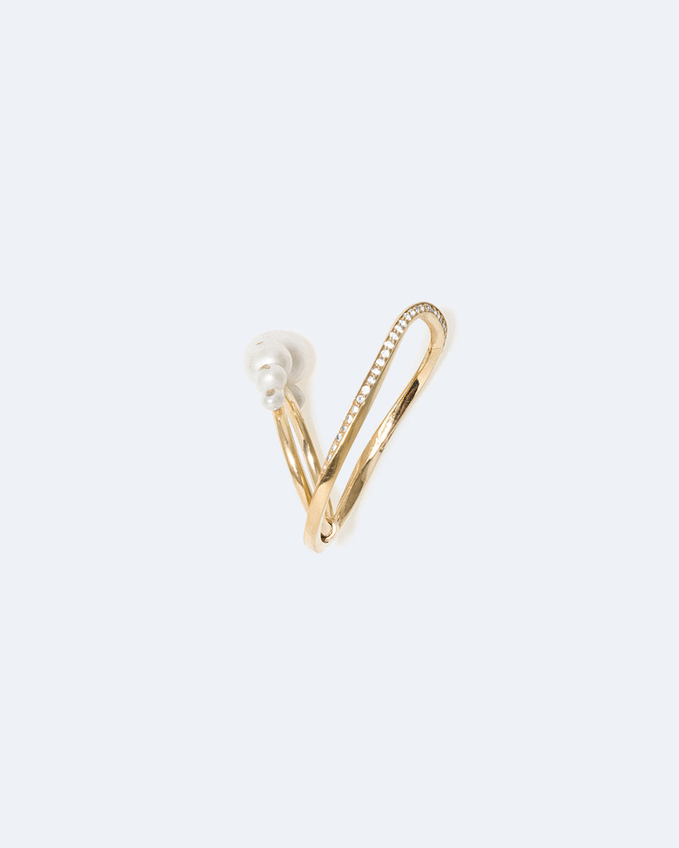 Work Won't Love You Back - Pearl and White Topaz Gold Vermeil Ring