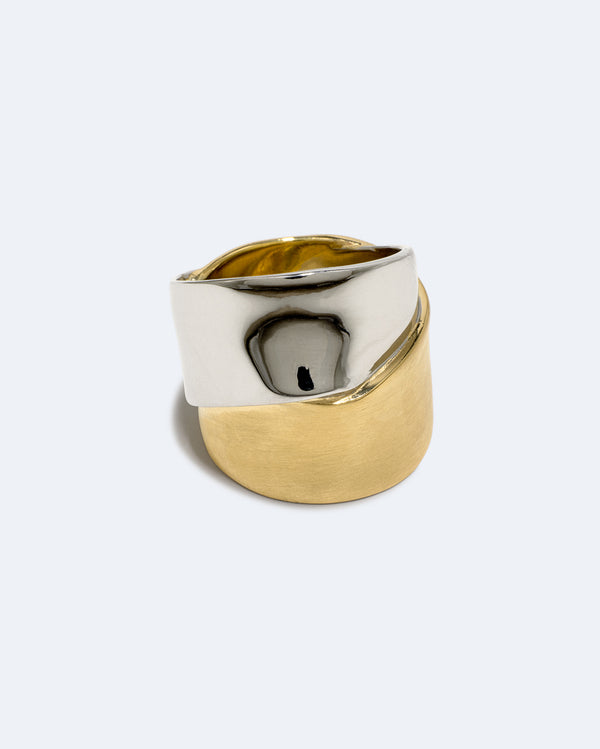 Ribbon - Recycled Silver and Gold Vermeil Ring
