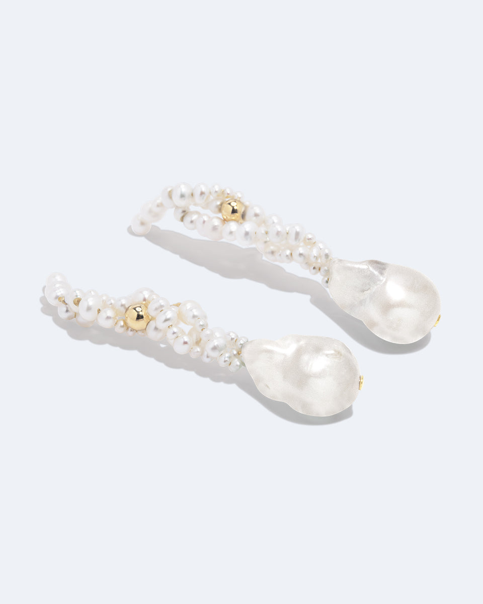 Gotcha - Pearl and Recycled Gold Vermeil Earrings