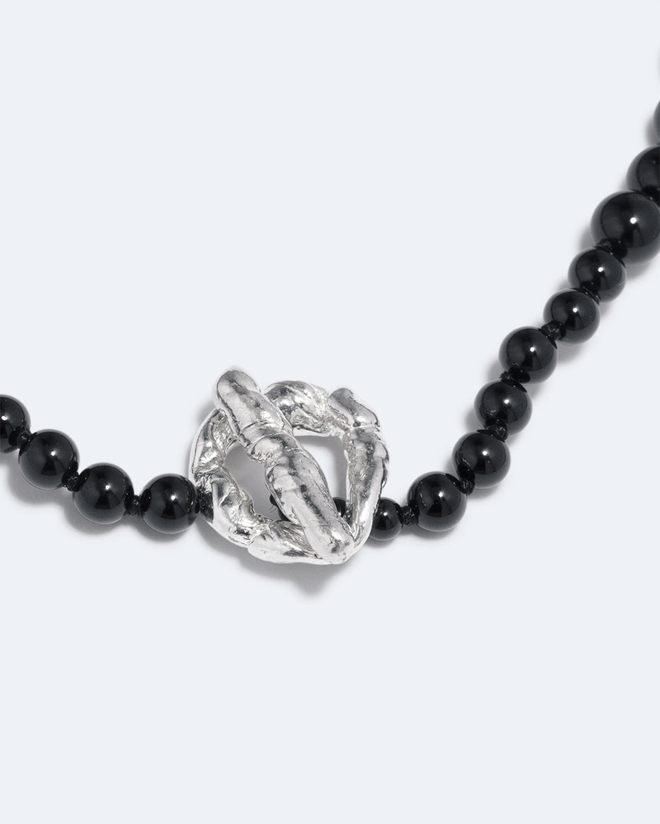 Knee‐Deep In A Bog in North Yorkshire - Black Onyx and Recycled Silver Necklace