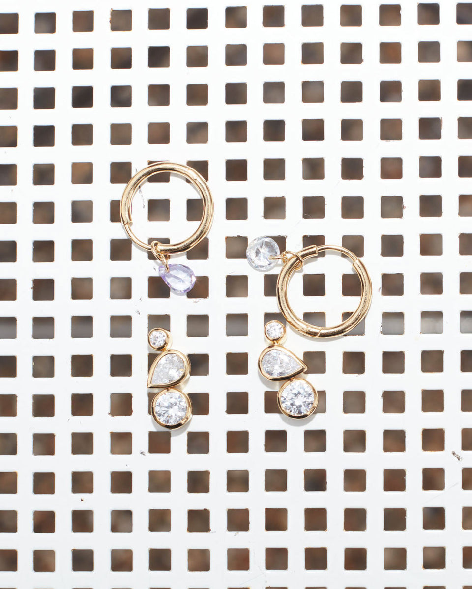 What a Lark! - Cubic Zirconia and Gold Vermeil Earrings