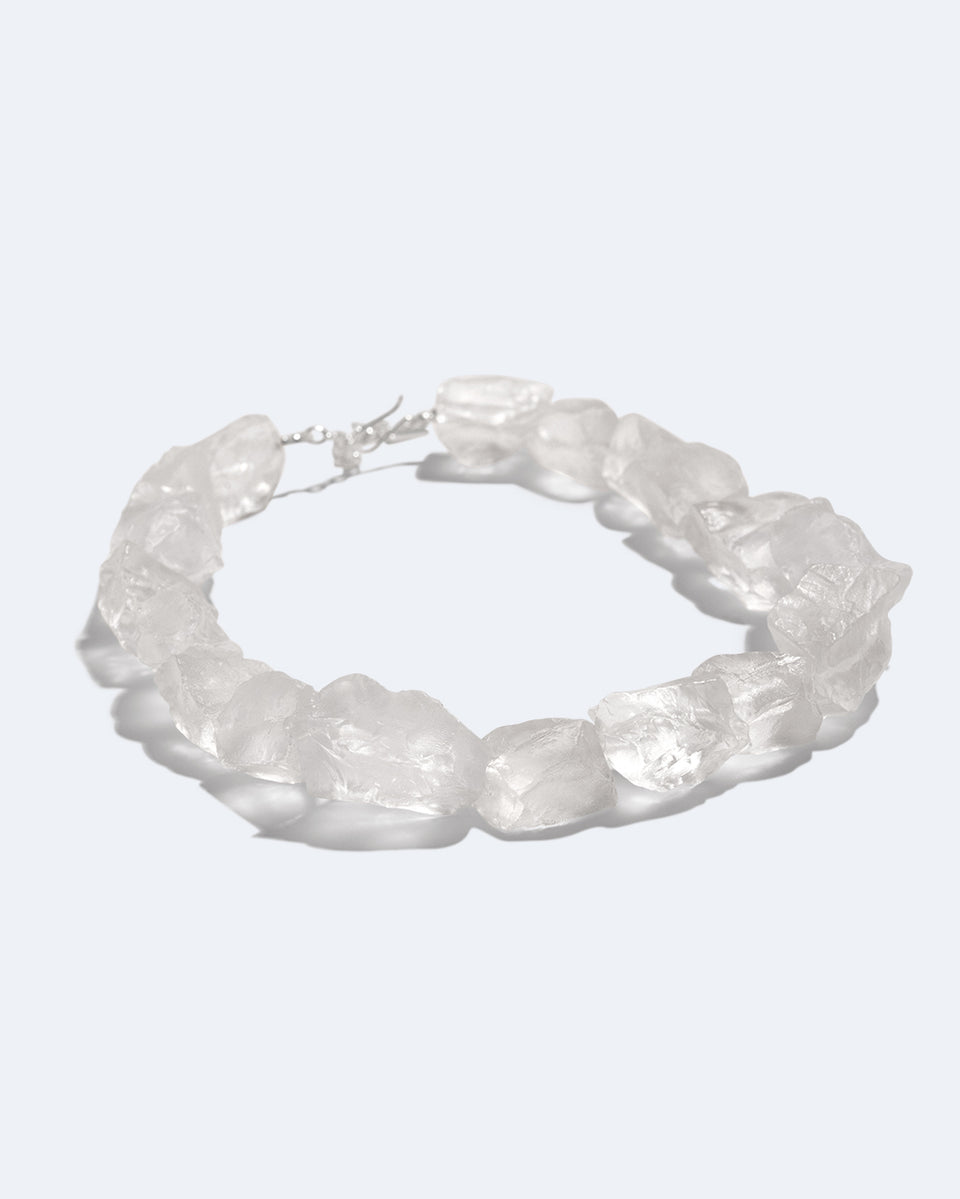 The Iceberg's Other Half - Clear Resin and Recycled Silver Necklace
