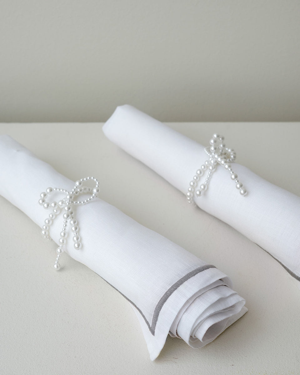 A Proper Sit-Down - Set of 2 Faux Pearl Napkin Rings