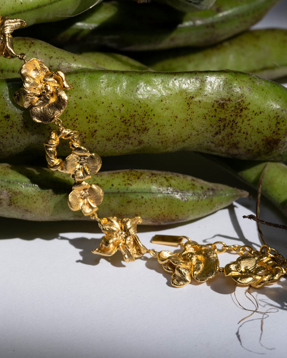 Time Passes Into Tributaries - Gold Plated Necklace