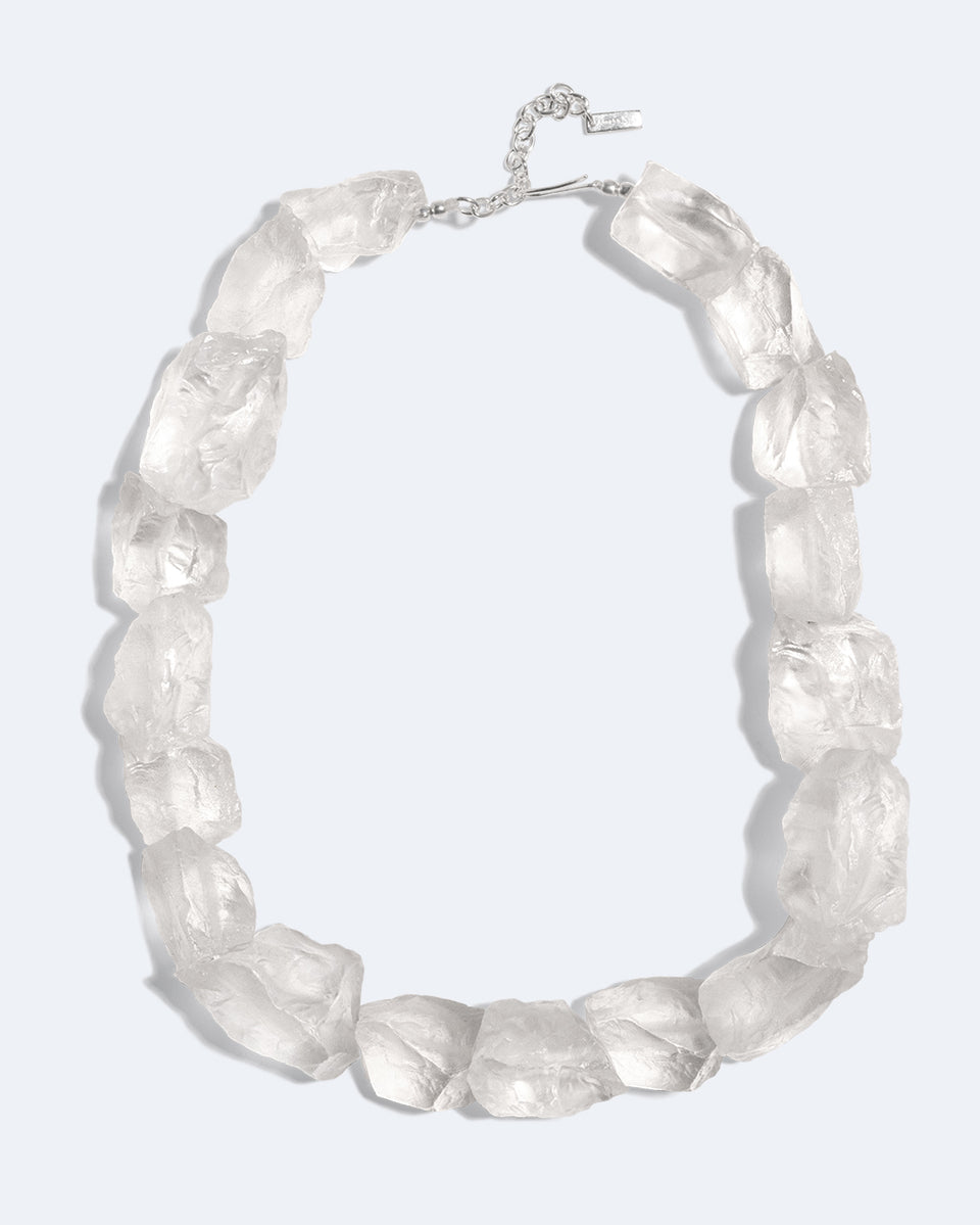 The Iceberg's Other Half - Clear Resin and Recycled Silver Necklace