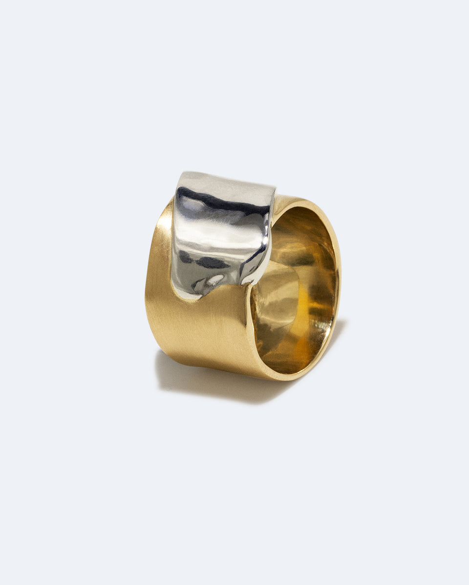 Ribbon - Recycled Silver and Gold Vermeil Ring