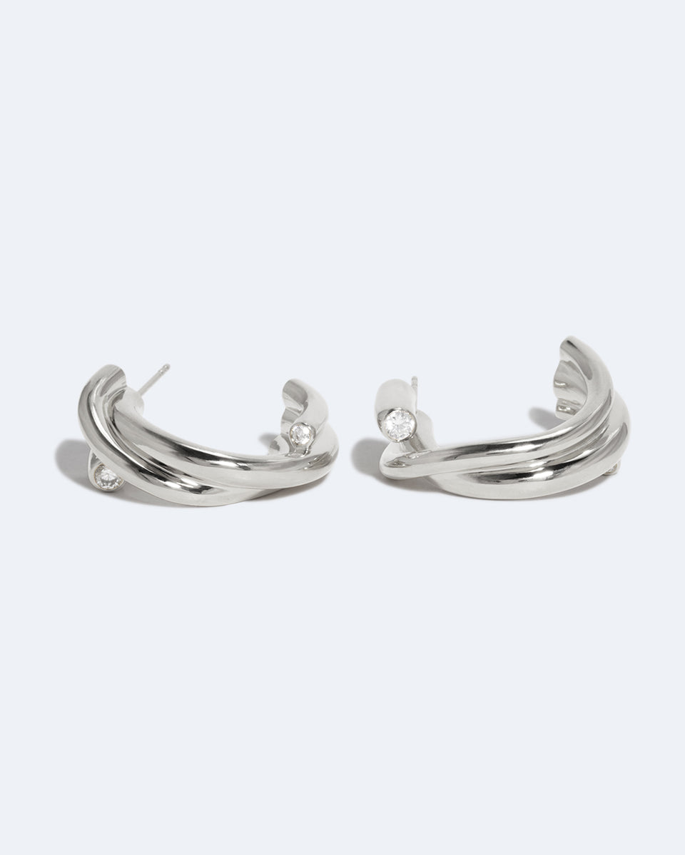 What Time Left Behind - Zirconia and Recycled Silver Earrings