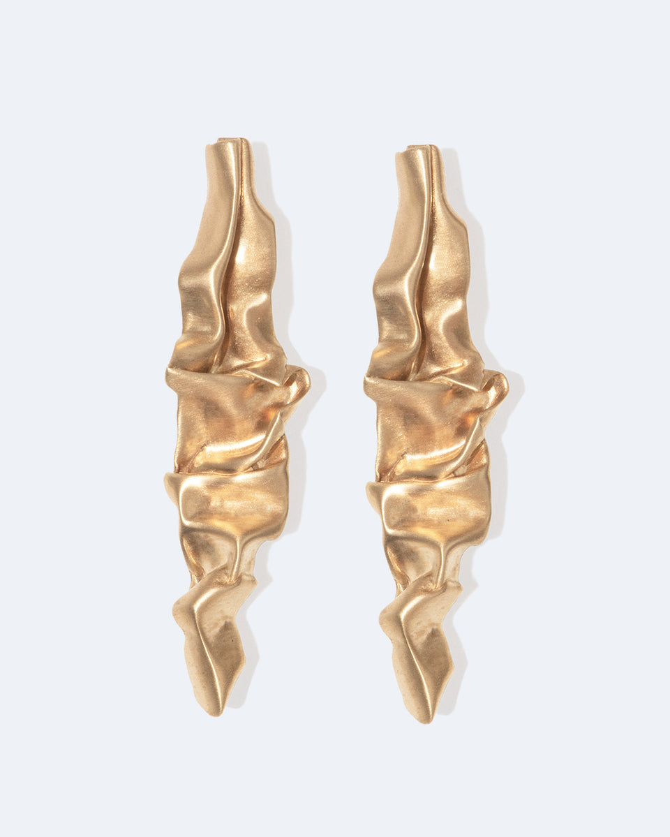 Crumple III - Recycled Gold Vermeil Earrings