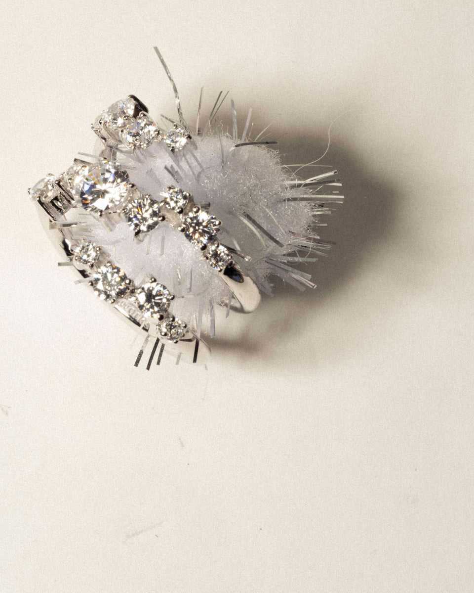 Time Is Layered In Ice - Zirconia and Recycled Silver Ring