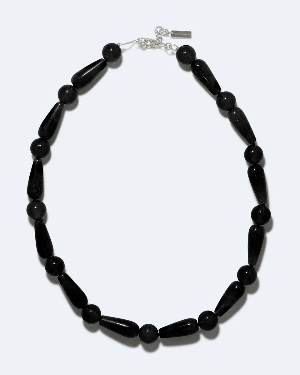 The Depths of Time - Black Onyx and Recycled Silver Necklace