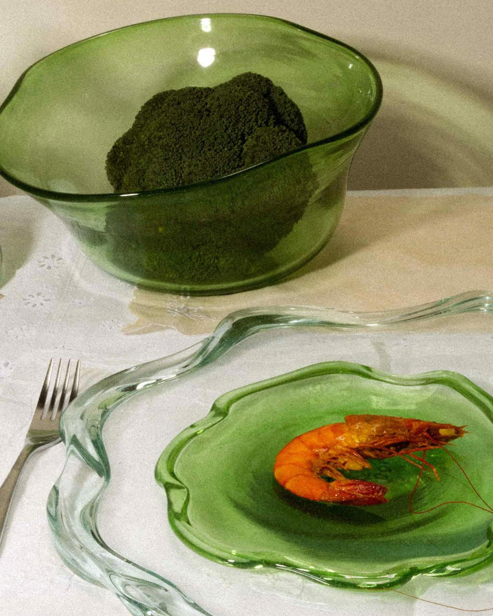 Pond - Small Recycled Glass Side Plate in Leaf Green