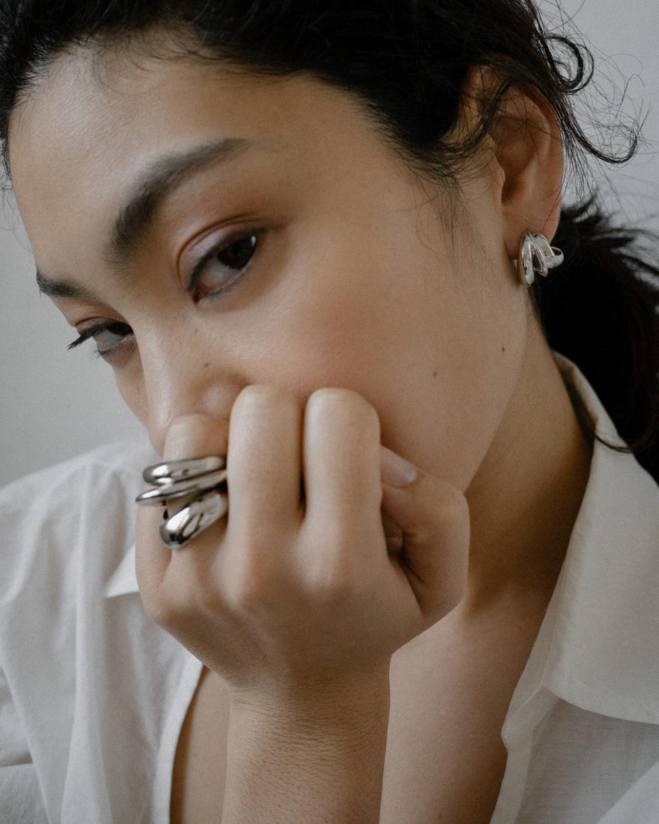 Post‐Capital - Set of 3 Platinum Plated Stacking Rings