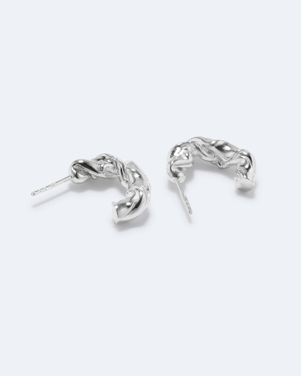 Squeezed Toothpaste Tube - Recycled Silver Earrings