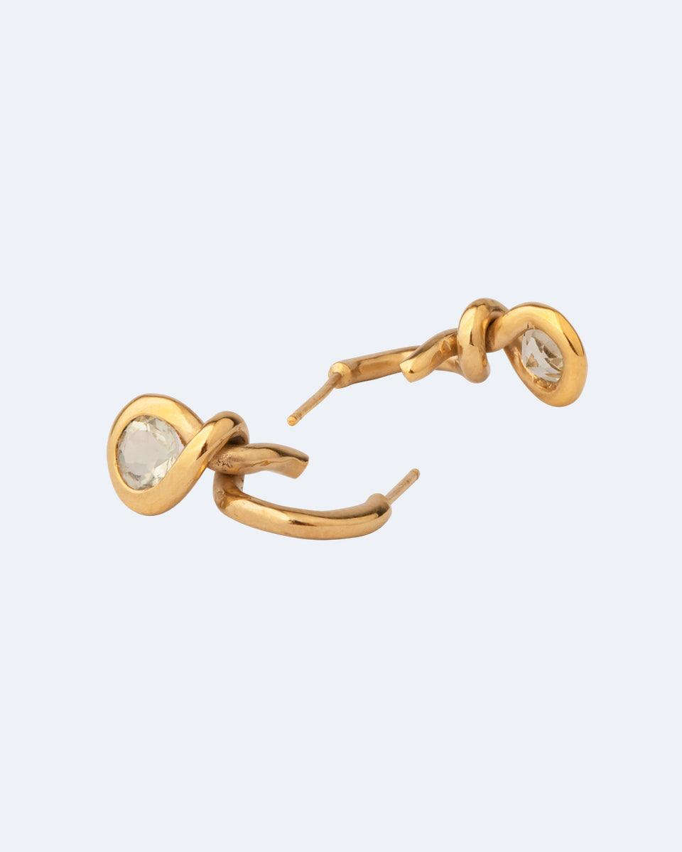 The Beekeeper - White Topaz and Recycled Gold Vermeil Earrings