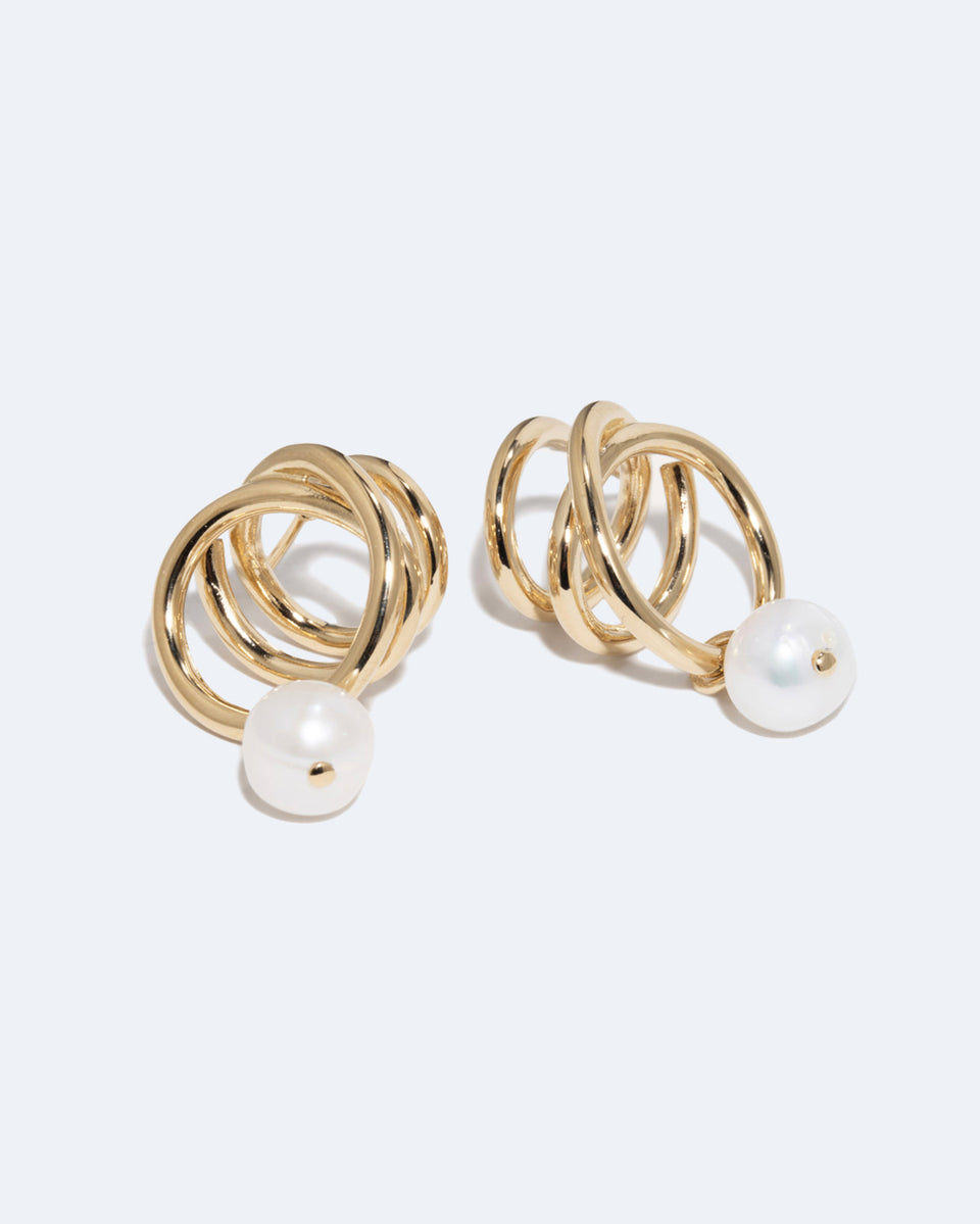 Flow - Pearl and Gold Vermeil Earrings