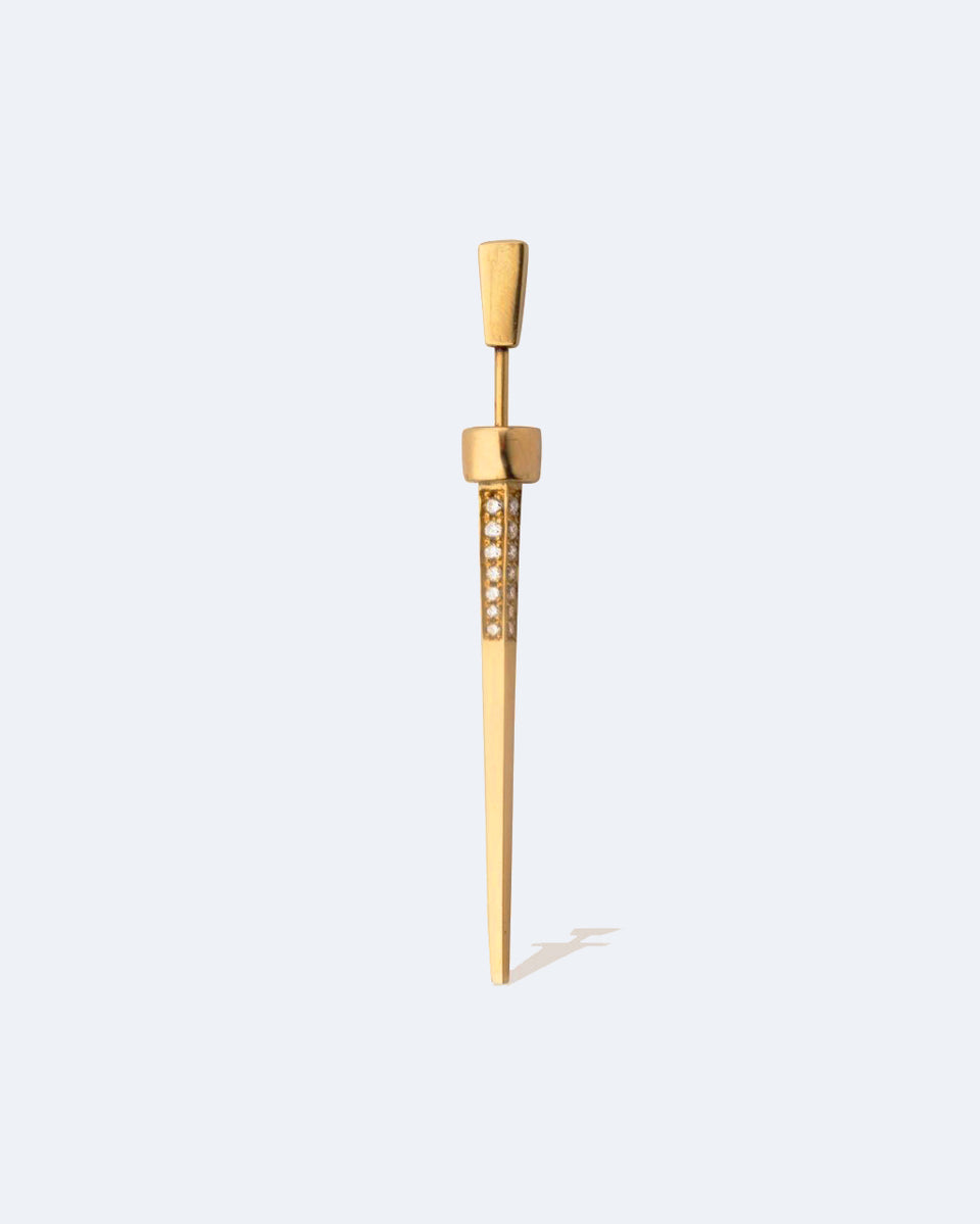 A Quarrel with my Dentist - Yellow Gold and Diamond Single Earring